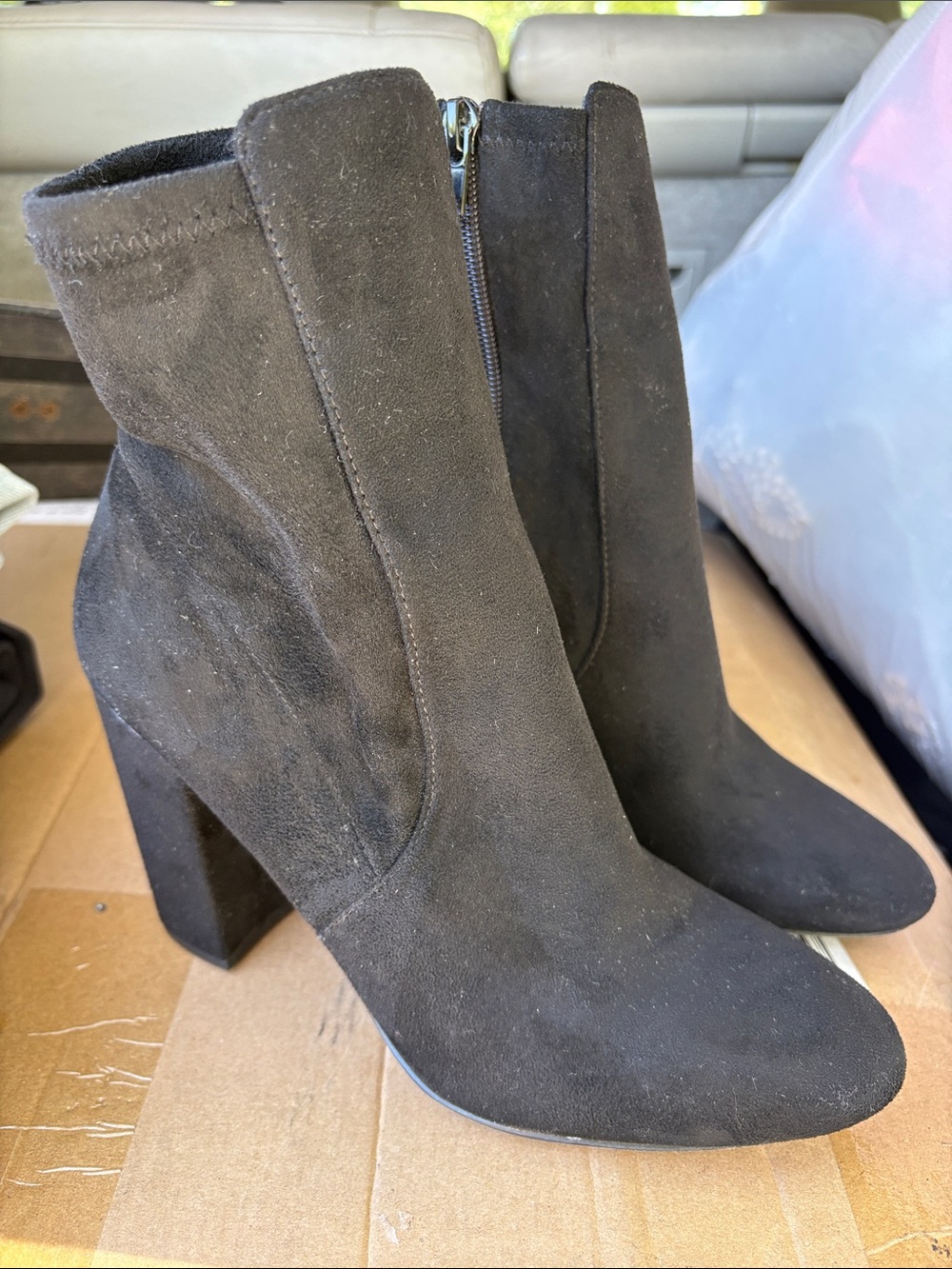 Women's Black Suede Ankle Boots